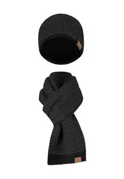 Зимняя шапка и шарф из мериносовой шерсти normani, цвет Schwarz Anthrazit