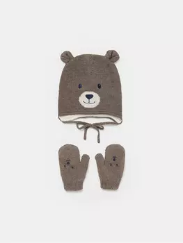 Зимняя шапка Mayoral Conjunto de guantes y 10772, коричневый