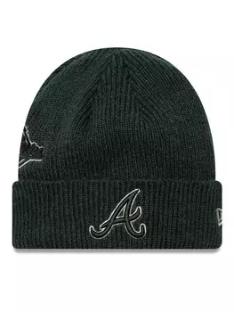 Зимняя шапка New Era Atlanta Braves World Series Patch Cuff Knit Beanie 60580730, зеленый