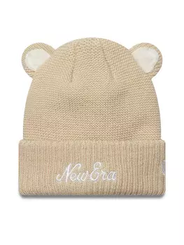 Зимняя шапка New Era Teddy Bear Ears Cuff Knit Beanie 60580793, бежевый