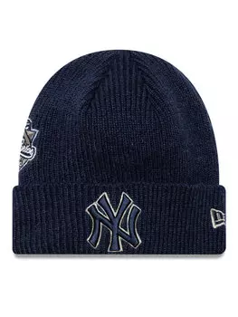 Зимняя шапка New Era World Series Patch New York Yankees Cuff Knit Beanie 60580731, темно-синий