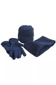 Зимняя шапка, перчатки и утеплитель для шеи Active из флиса Result, темно-синий