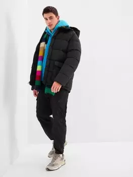 Зимняя стеганая куртка primaloft Gap, черный
