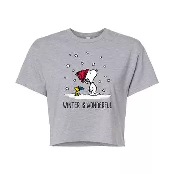 Зимняя укороченная футболка с рисунком Peanuts для подростков Licensed Character