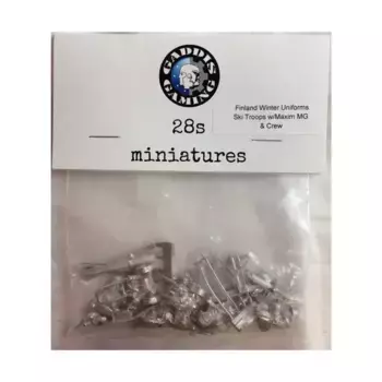 Зимняя униформа FIN Лыжные отряды из 4 человек с Максимом MG и экипажем, WWII Miniatures - Finland - Infantry (28mm)