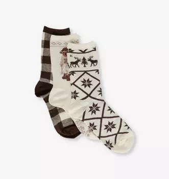 Зимняя упаковка из трех носков из эластичного хлопка Polo Ralph Lauren, цвет assorted