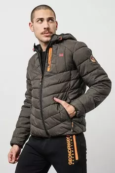 Зимняя утепленная куртка с капюшоном Bolchevic Geo Norway, серый