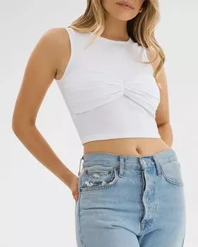 Zina Трикотажная майка приталенного кроя со сборками LaMarque, цвет White