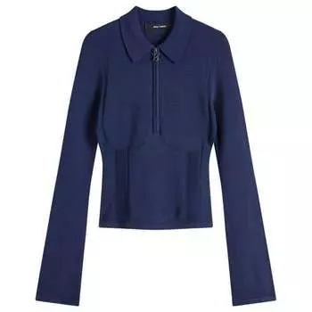 Зип-поло с вязаным узором Daily Paper, синий