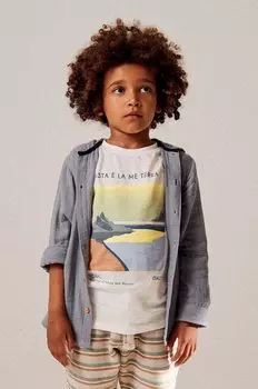 Zippy Детская хлопковая футболка, бежевый