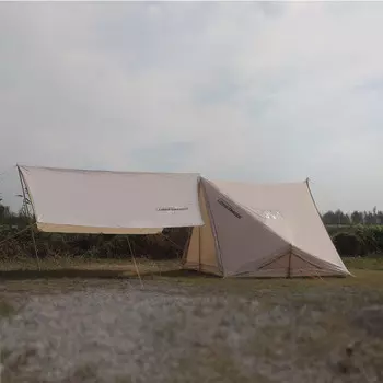 Ziyouhike Longwalker, многоместная семейная палатка, водонепроницаемая палатка для кемпинга, облачное зеркало, бежевая палатка + навес