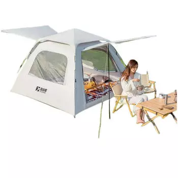 Ziyouke кемпинговое снаряжение [со всех сторон рассвета] защита от солнца палатка на 5-8 человек + влагонепроницаемый коврик