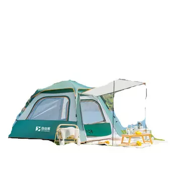 Ziyouke палатка уличная портативная ель-зеленая палатка на 3-4 человека + влагостойкий коврик + коврик для пикника + гамак + посылка
