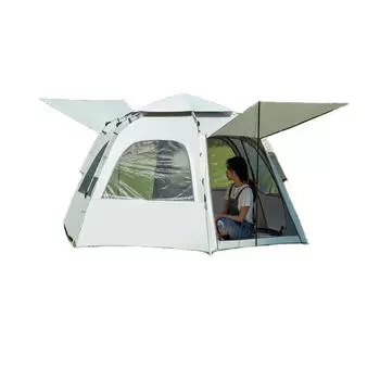 Ziyouke портативная уличная палатка [две двери и пять окон] солнцезащитная палатка на 5-8 человек + влагонепроницаемый коврик + коврик для пикника + гамак