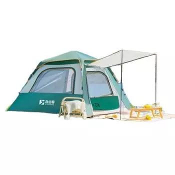 Ziyouke уличная палатка [зеленая ель с четырех сторон] солнцезащитная модель на 5-8 человек + влагостойкий коврик + коврик для пикника + гамак