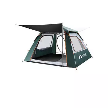Ziyouke уличная переносная палатка с двумя дверями и двумя окнами [виниловый солнцезащитный] 3-4 человека + влагонепроницаемый коврик + коврик для пикника + гамак