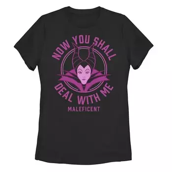 Злодеи Диснея разбираются с женской футболкой Maleficent Stamp Licensed Character, черный
