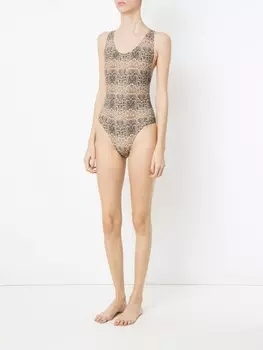 Змеиный принт Купальник Amir Slama, коричневый