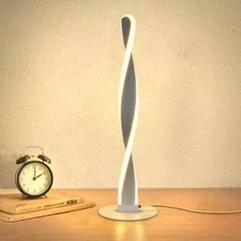 ZMH светодиодная настольная лампа с регулируемой яркостью и переключателем, белая алюминиевая современная настольная лампа, офисные светильники, защита глаз, бесступенчатая яркость, прикроватные лампы для спальни, гостиной, белый
