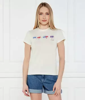 Значок футболки Regular fit Karl Lagerfeld, бежевый