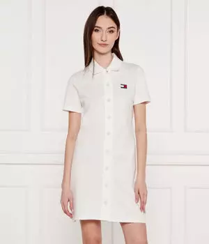 Значок на платье Tommy Jeans, экрю