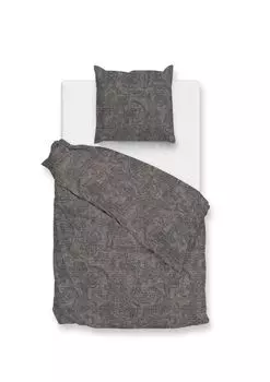 Зо! Главная Постельное белье хлопок 155х220 Paisley di Lino Dark Grey крапчатый серый HNL Living