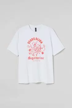 Зодиак футболка H&amp;M, белый/стрелец