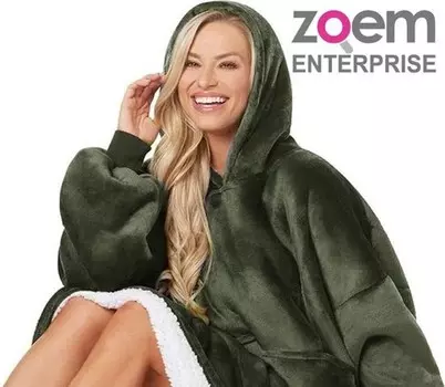 Zoem - флисовое одеяло с рукавами - свитер - 280 г/м - светло-серый - приятная толстовка Zoem Enterprise