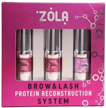 Zola, Protein Reconstruction System, набор для ламинирования бровей, 3 шт Project Lashes