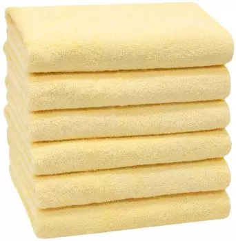 ZOLLNER Комплект из 6 полотенец, 50х100 см, 100% хлопок, 400 г/кв.м, желтый
