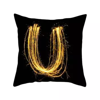 Золотая английская буквенная наволочка, мягкая декоративная наволочка, украшение для дома, автомобиля-U Stuttg