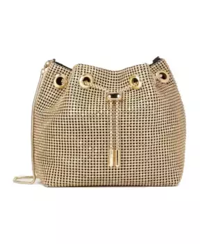 Золотая блестящая сумочка на цепочке Kazar, желтый