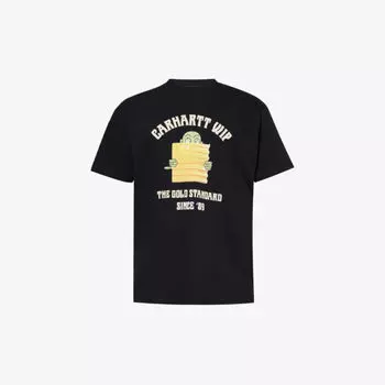 Золотая футболка из органического хлопка с графическим принтом Carhartt Wip, черный