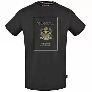 Золотая футболка с логотипом London Aquascutum, черный