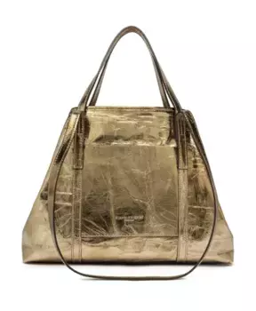 Золотая кожаная сумочка суперлегкий шопинг Gianni Chiarini, желтый