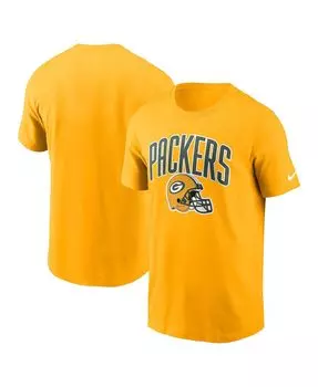 Золотая мужская футболка green bay packers team athletic Nike