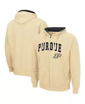 Золотая мужская худи purdue boilermakers arch and logo 3.0 с молнией во всю длину Colosseum