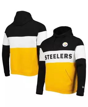 Золотая мужская толстовка с капюшоном pittsburgh steelers colorblock current pullover New Era