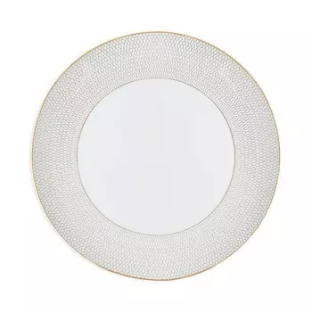 Золотая обеденная тарелка Wedgwood Gio, белый