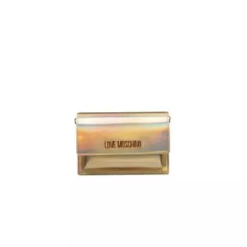 Золотая полиэтиленовая женская сумка через плечо LOVE MOSCHINO, золото