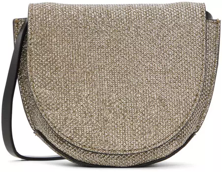 Золотая седельная сумка Nano Banner GANNI