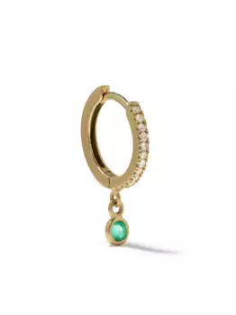 Золотая серьга Ada с бриллиантами и изумрудом We by WHITEbIRD, золотой