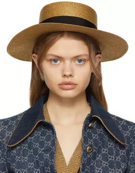 Золотая шапка Lam Bee из папье Gucci