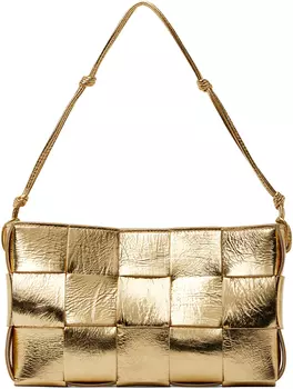Золотая сумка-кассета Bottega Veneta