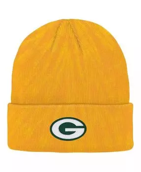 Золотая вязаная шапка с манжетами в стиле тай-дай для мальчиков и девочек Big Green Bay Packers Outerstuff, золотой