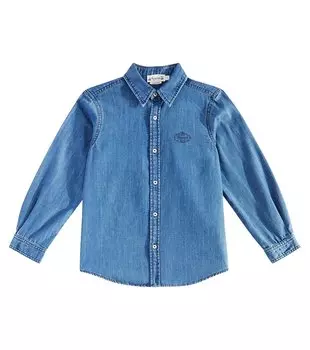 Золотистая джинсовая рубашка Bonpoint, синий