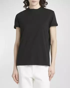 Золотистая футболка с короткими рукавами и потертостями Golden Goose, цвет Vintage Black