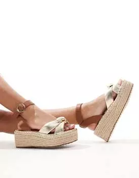 Золотистые эспадрильи из двух частей River Island