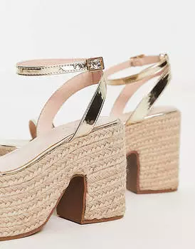 Золотистые эспадрильи на платформе RAID Remington