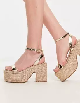 Золотистые эспадрильи RAID Remington на платформе